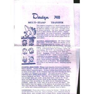 Vintage Design 748 Multi-Stamp Transfer Embroidery Motifs Nursery Baby Animals